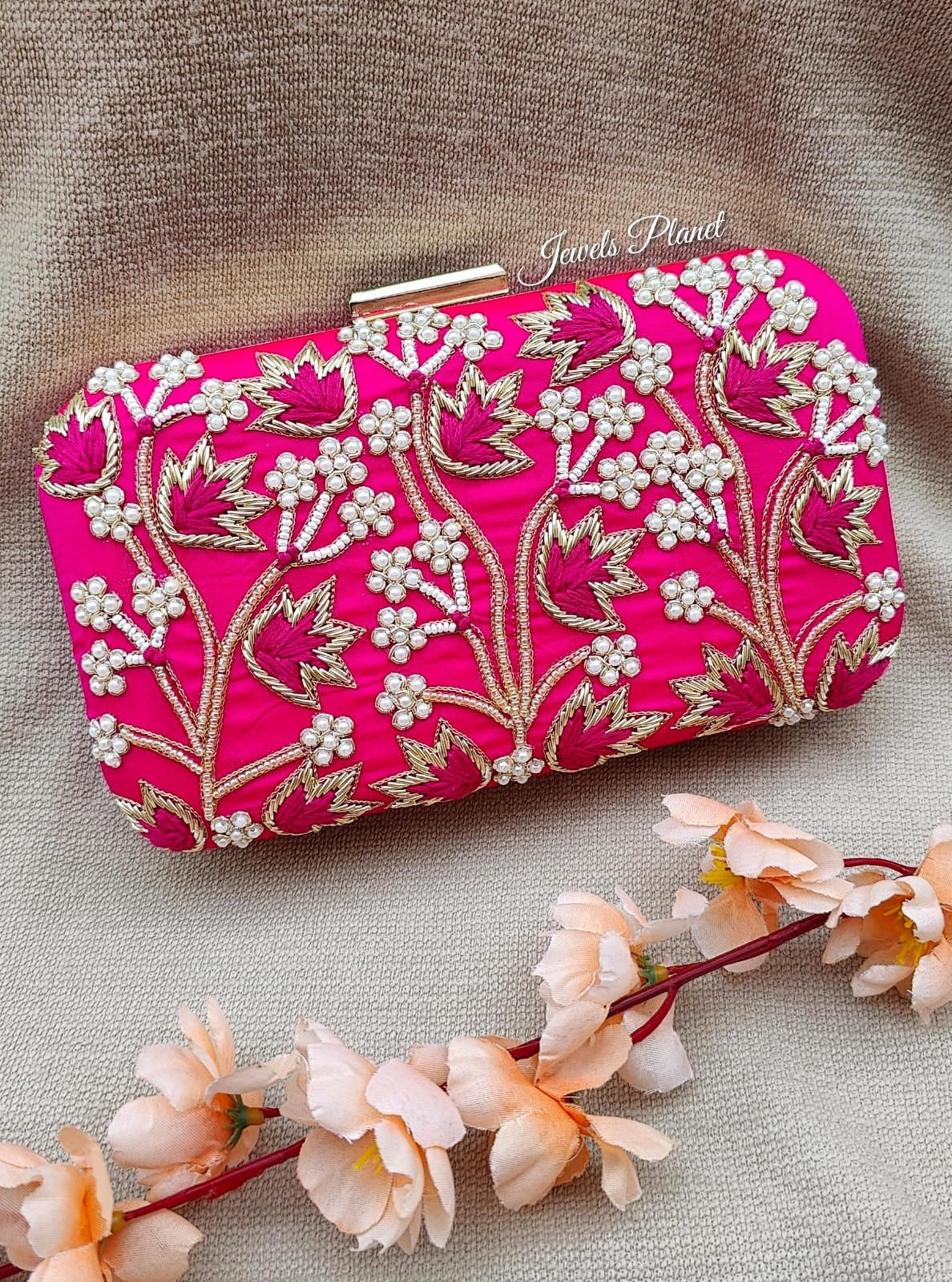 Aliza Hot Pink Box Clutch - Main Image