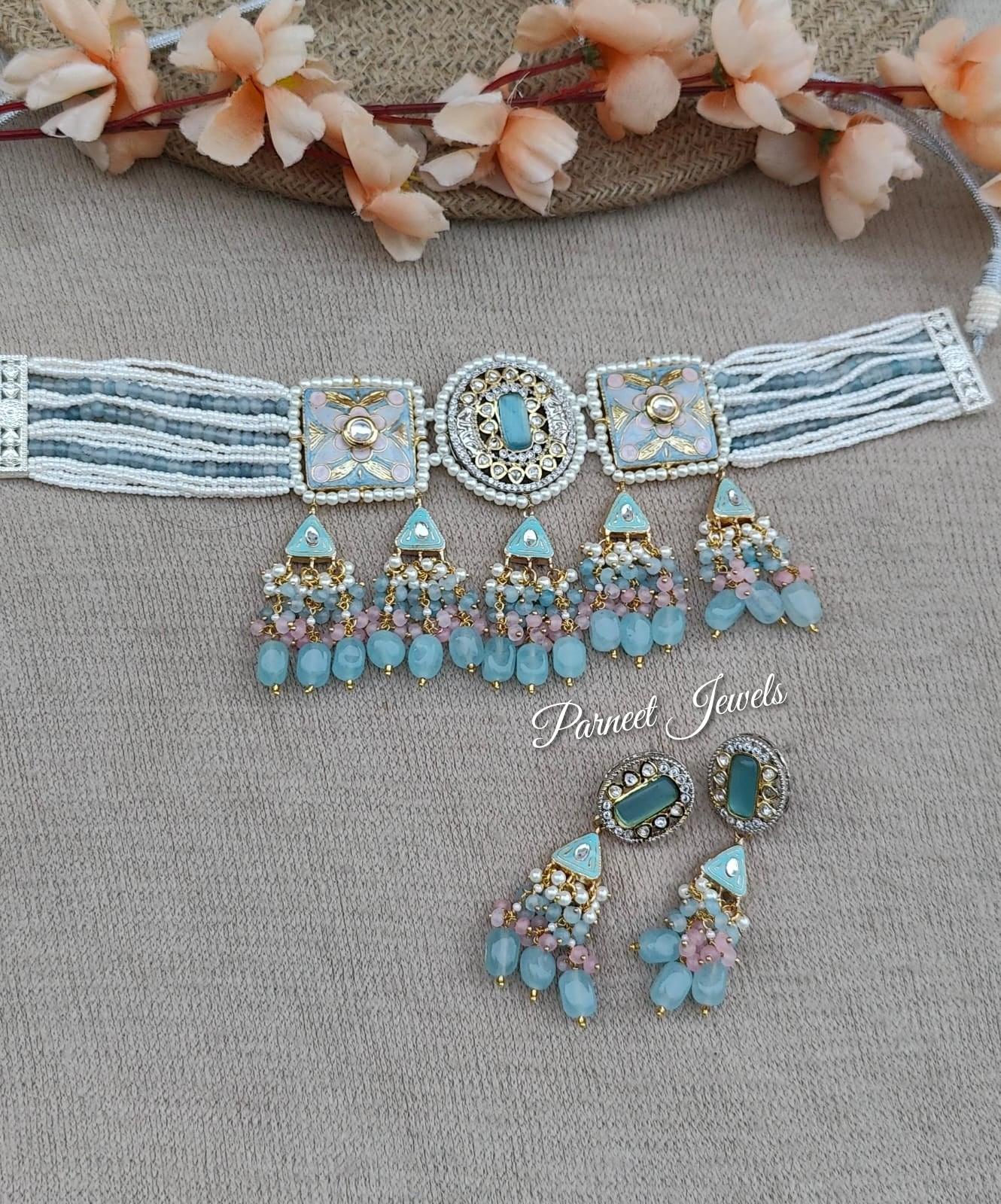 Ariana Meenakari Beaded Choker