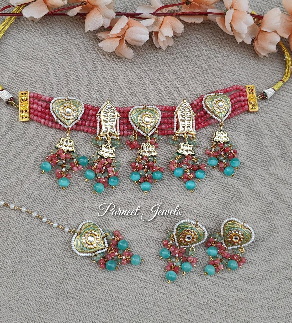 Reeta Meenakari Beaded Choker