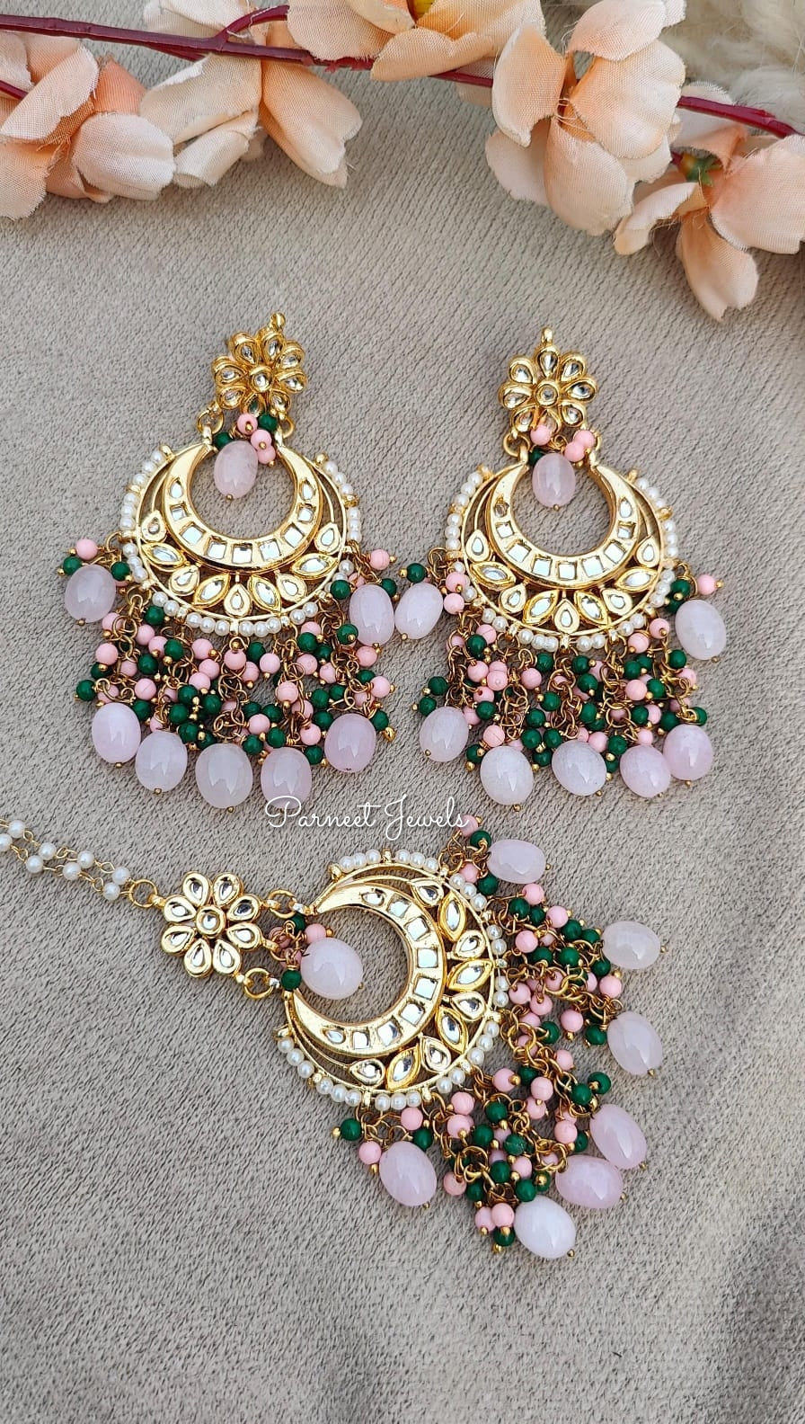 Kirat Kundan Earrings Tikka