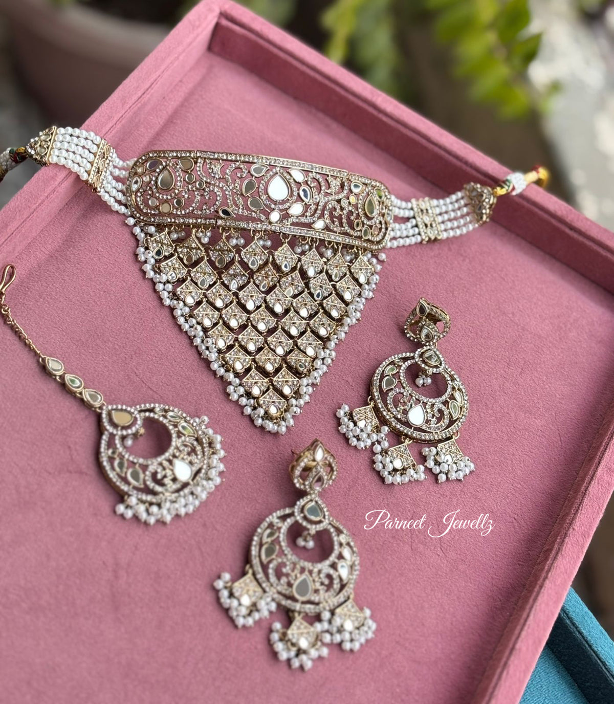Dashika Mirror Choker Set | Handcrafted Mirror Work Choker