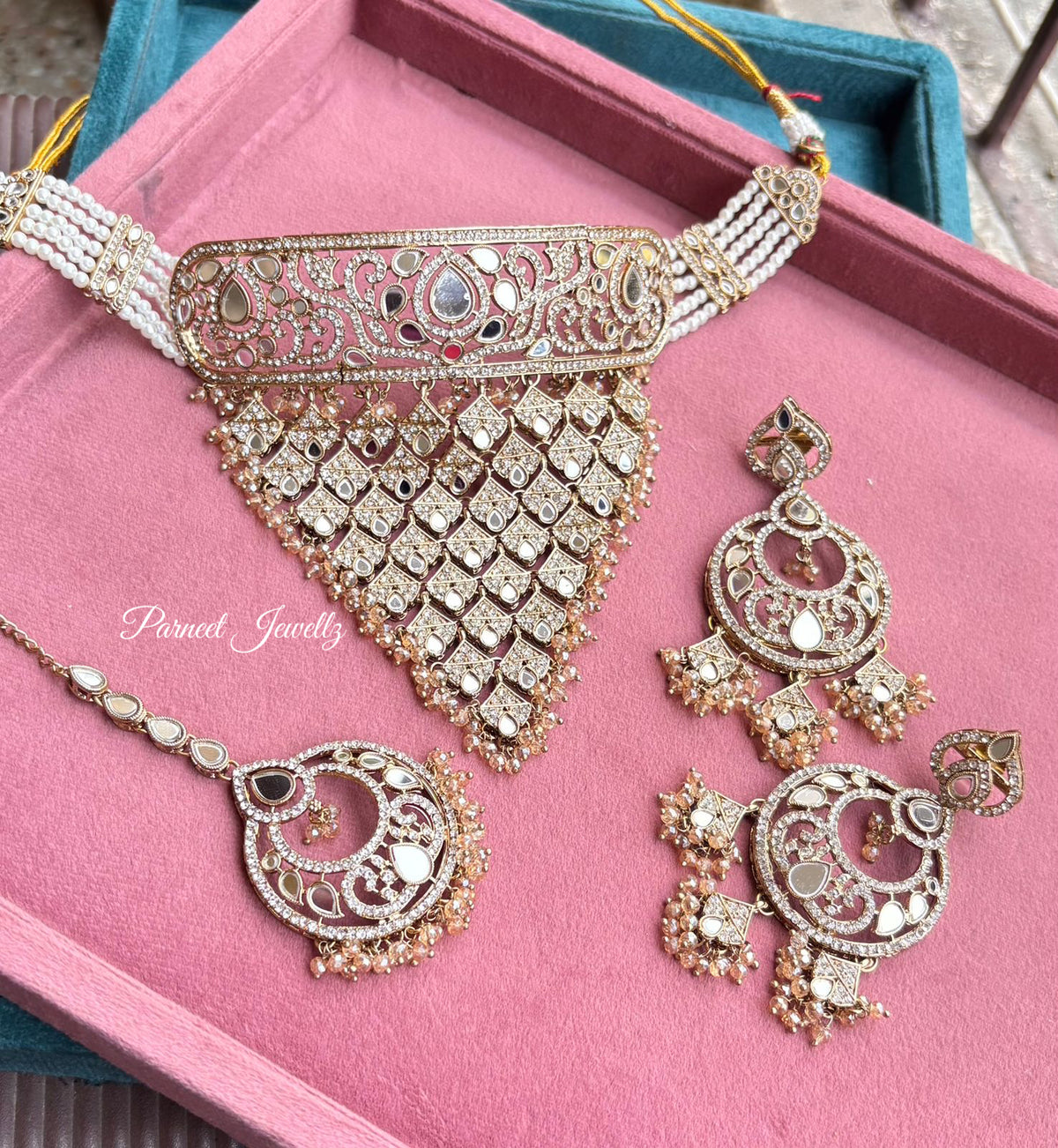 Dashika Mirror Choker Set | Handcrafted Mirror Work Choker