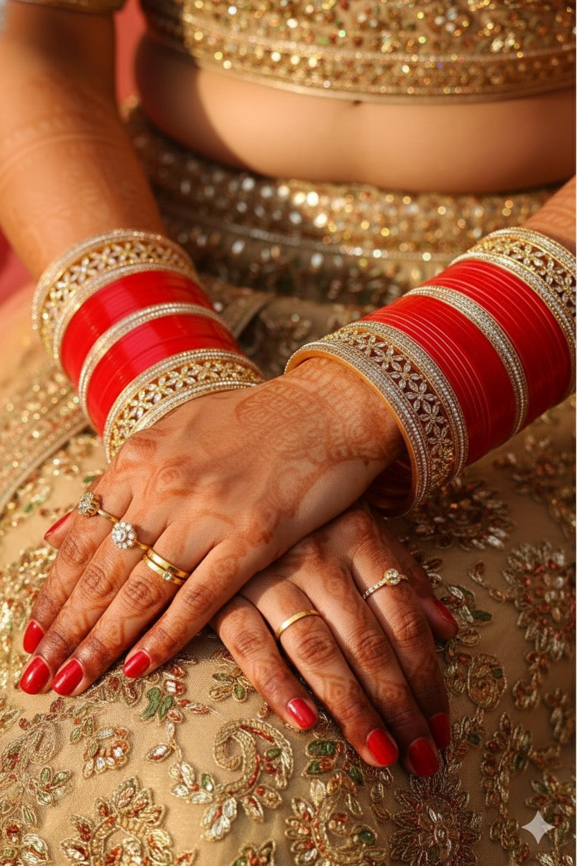 Kavya Tomato Red AD/CZ Chooda