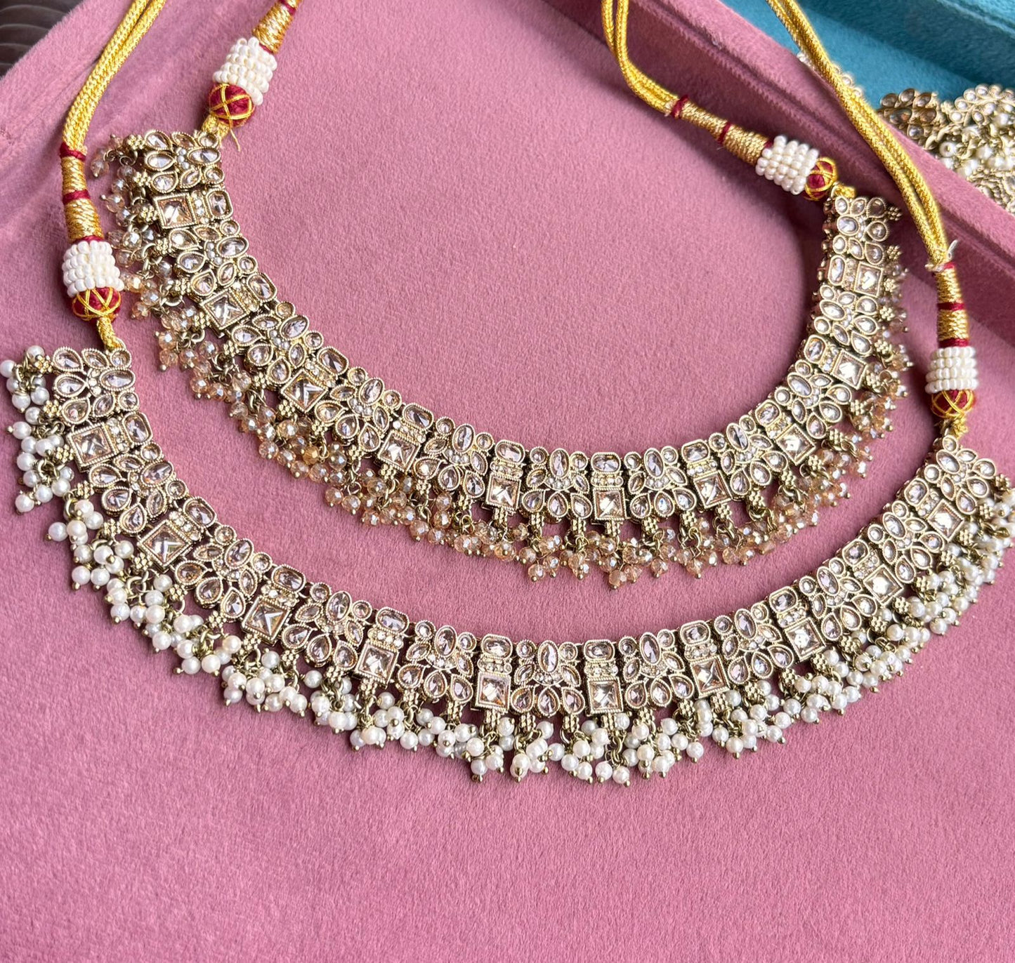 Drisha Polki Necklace | Gold-Plated Polki Bridal Jewelry