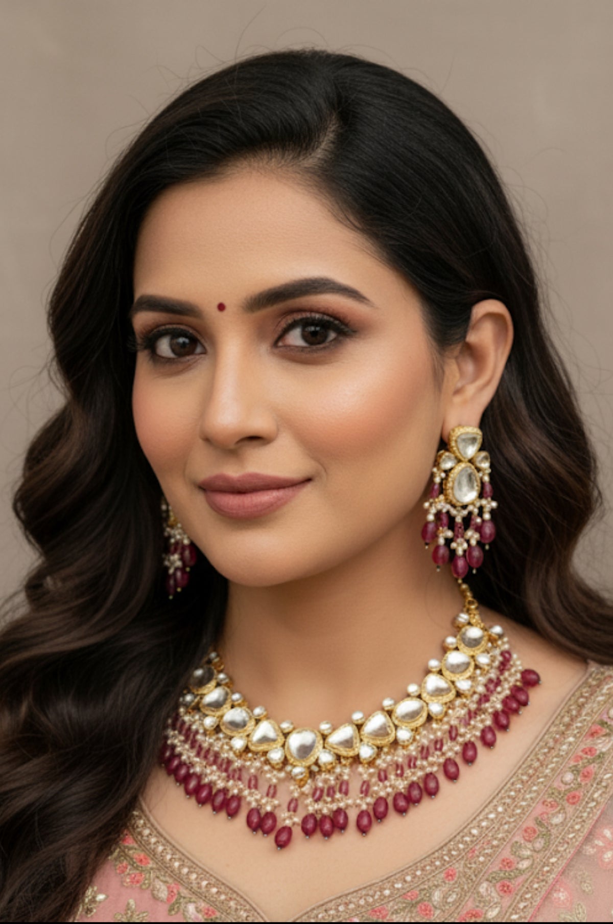 Devisha Pachi Kundan Necklace Set