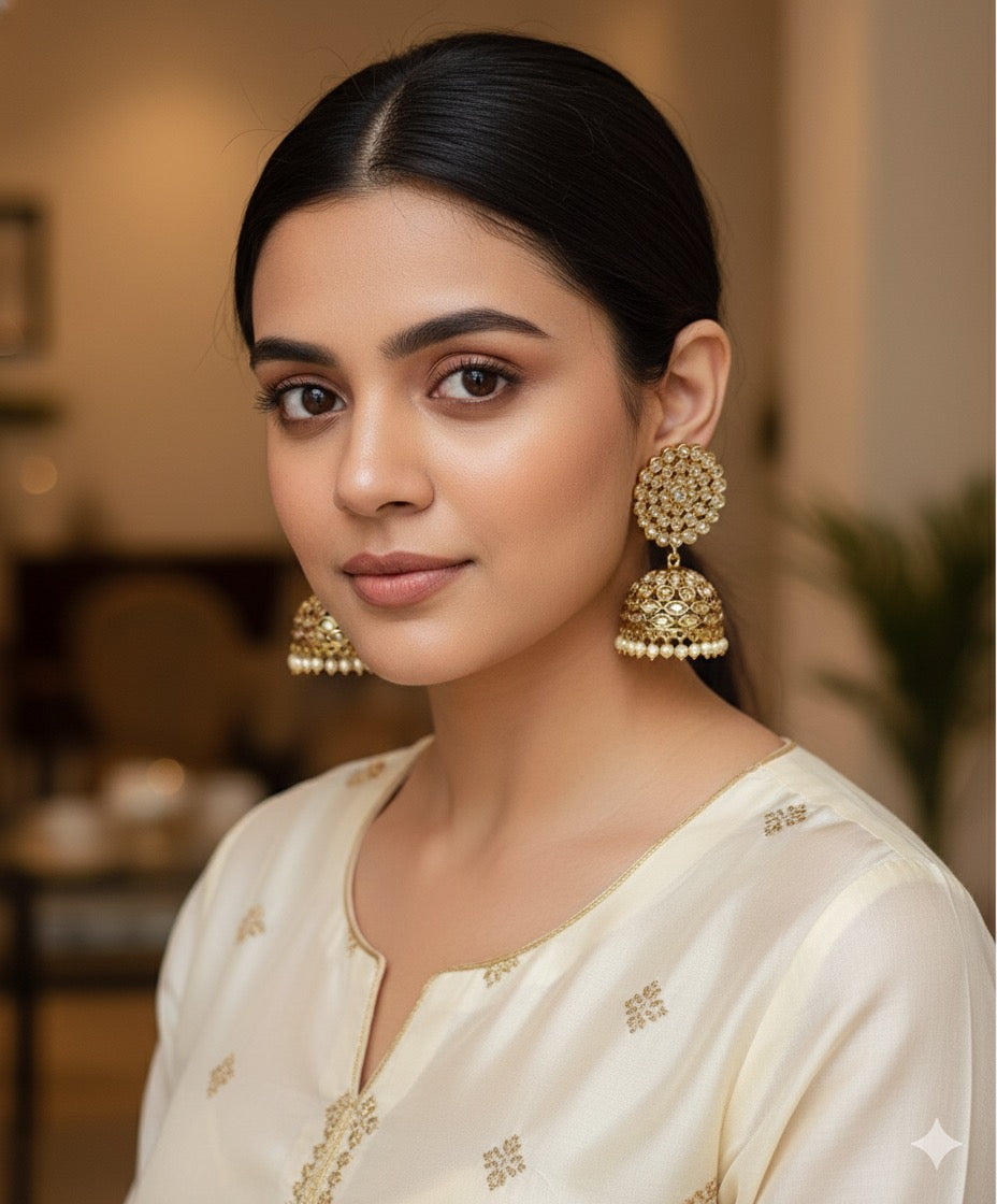 Sanjh Polki Jhumkas