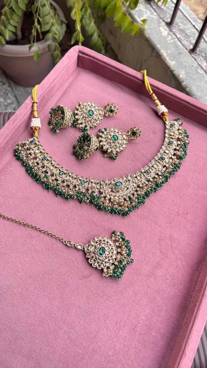 Apoorva Polki Necklace | Gold-Plated Polki Bridal Jewelry