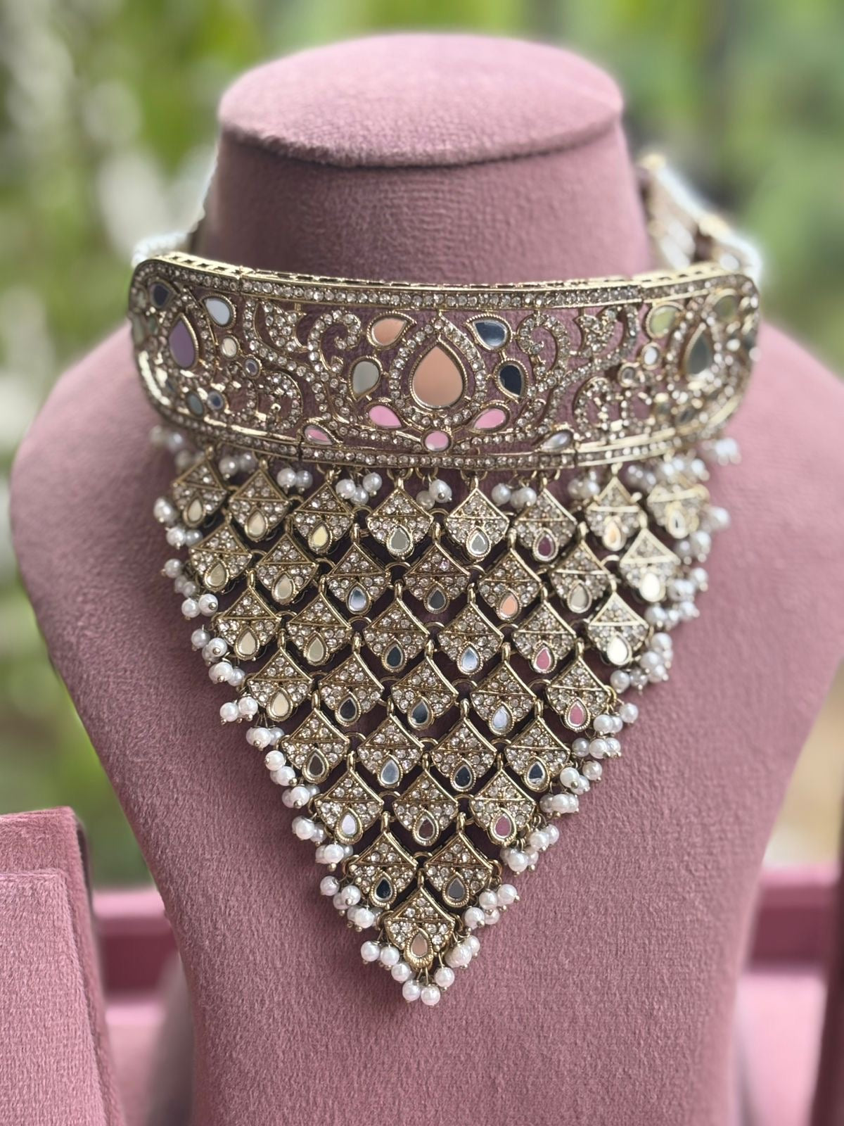 Dashika Mirror Choker Set | Handcrafted Mirror Work Choker