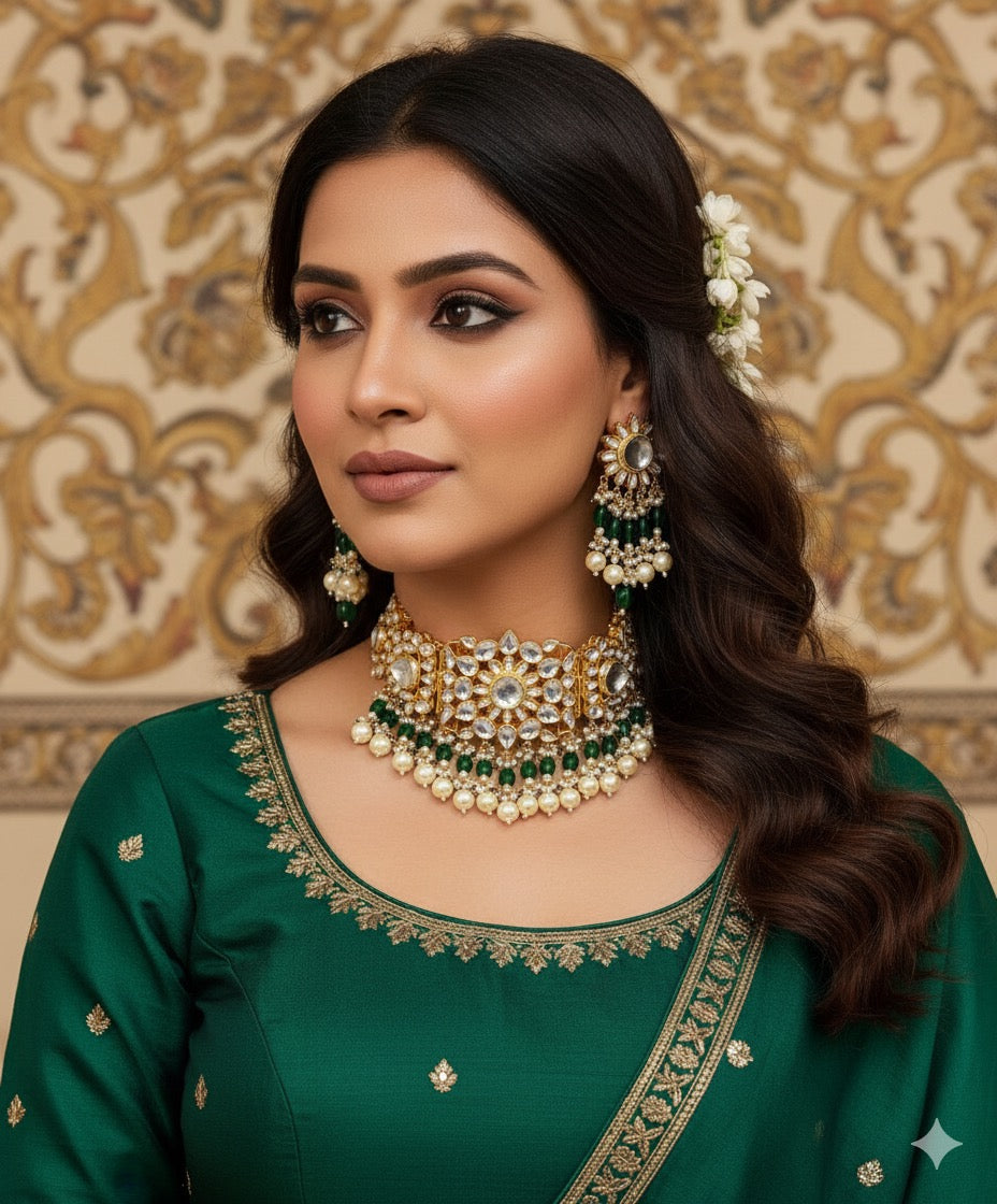 Mereena Pachi Kundan Choker