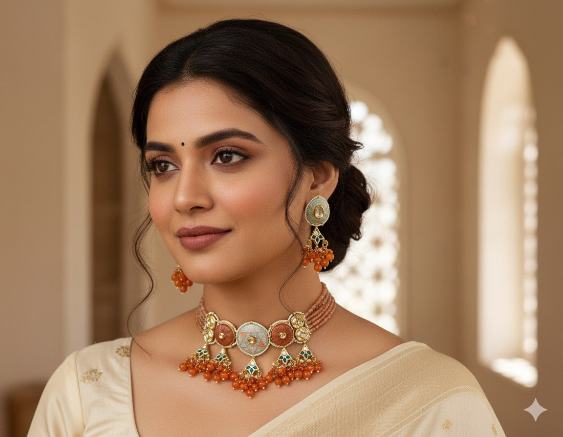 Vinitha Meenakari Beaded Choker