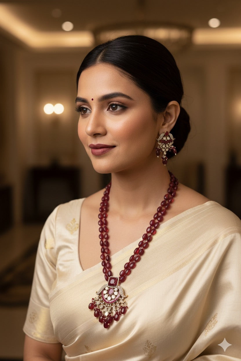 Kalpana Long Beaded Necklace Set