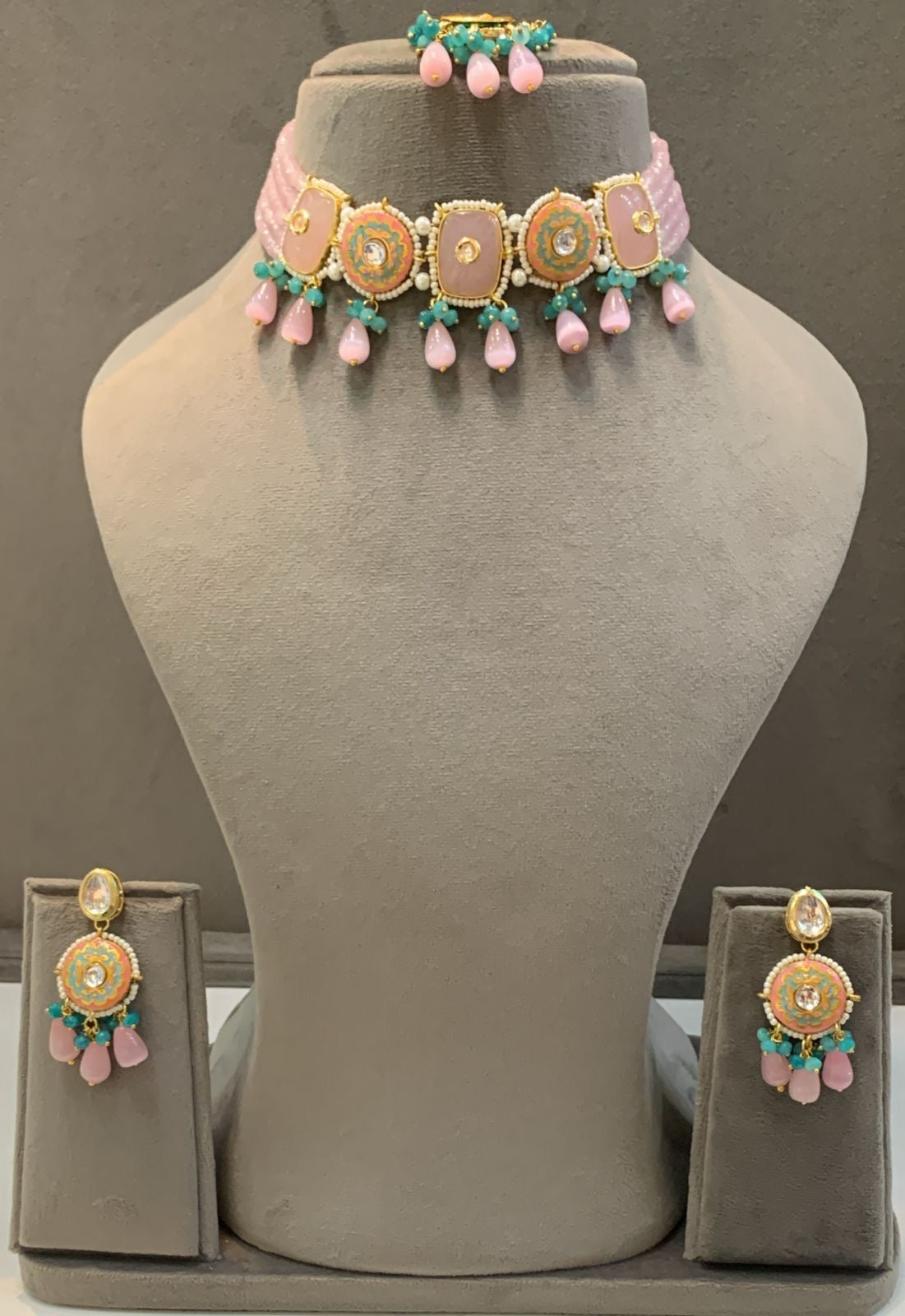 Varni Meenakari Beaded Choker