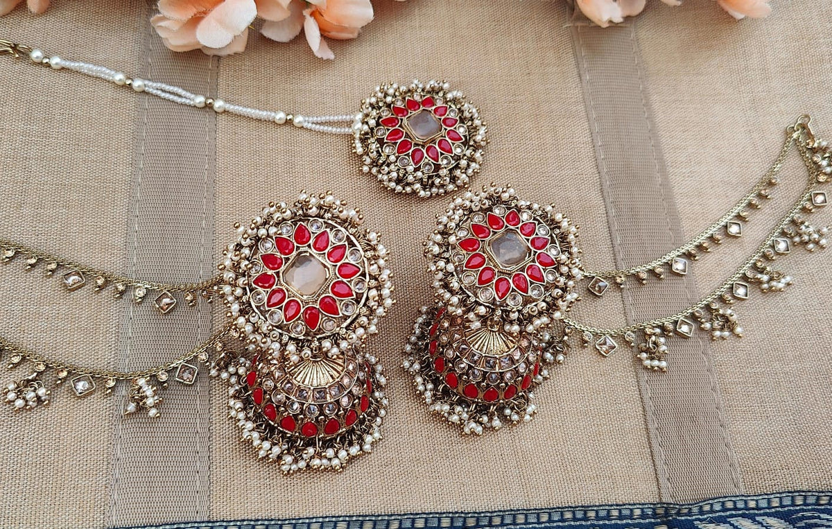 Nyra Polki Jhumki Tikka with Saharey