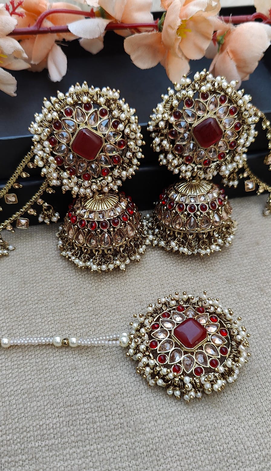 Nyra Polki Jhumki Tikka with Saharey