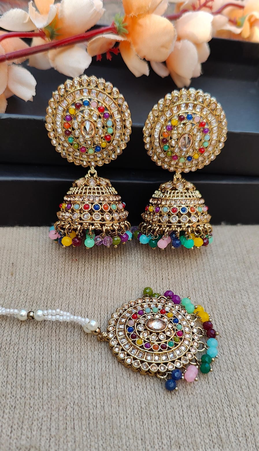 Ginni Polki Jhumki Tikka