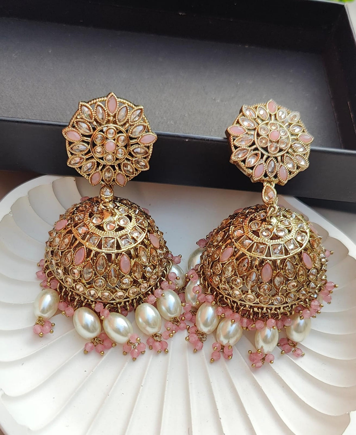 Ishita Oversized Polki Jhumkis