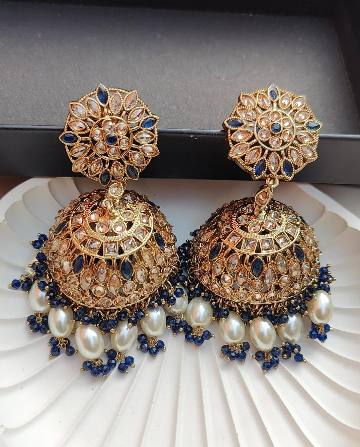 Ishita Oversized Polki Jhumkis