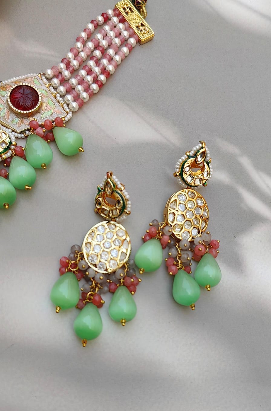 Zoha Meenakari Beaded Choker