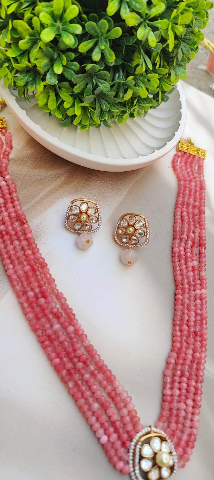 Shaila Polki Kundan Necklace Set