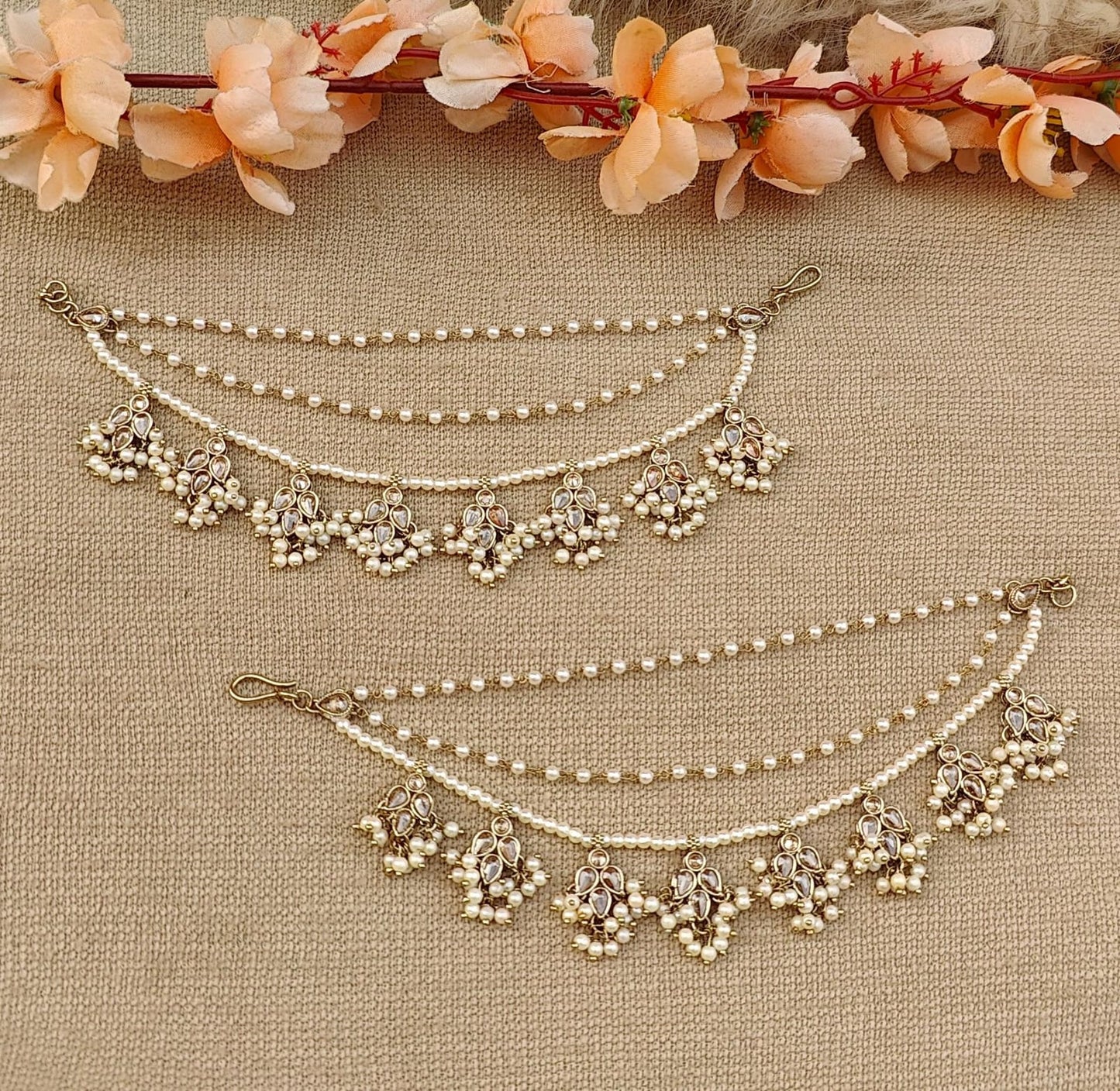 Sayema Polki Earchains/Saharey