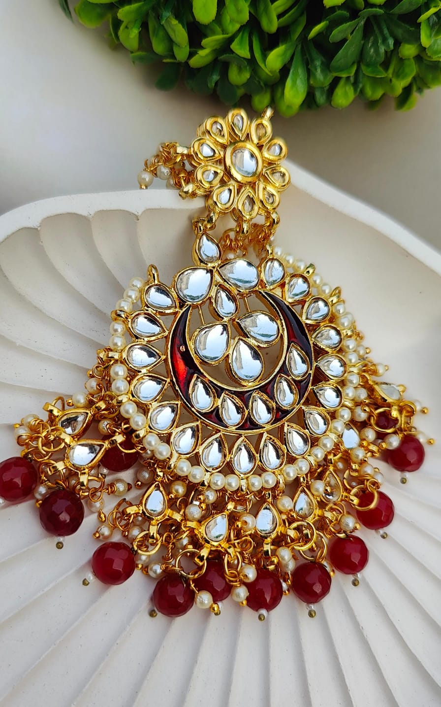 Amber Oversized Kundan Earrings