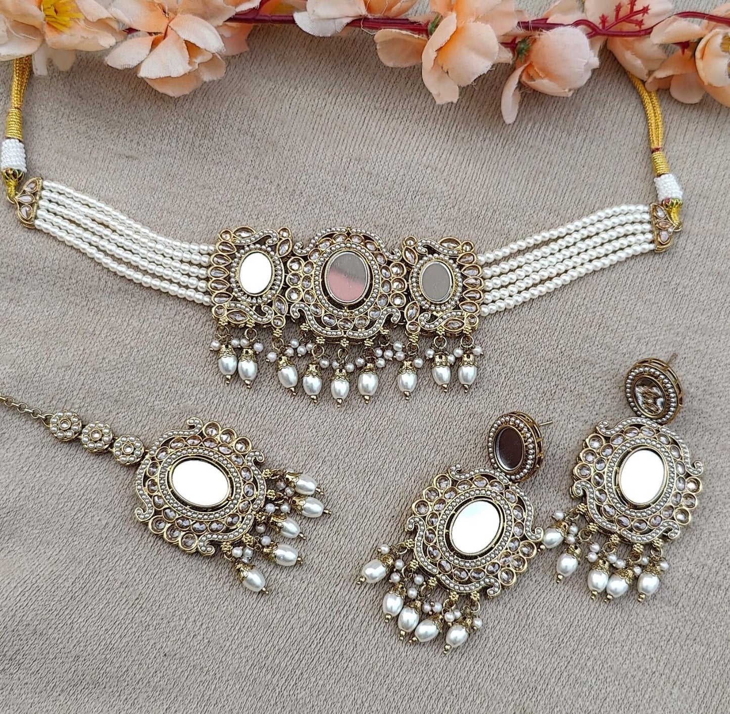 Devika Mirror Choker Set