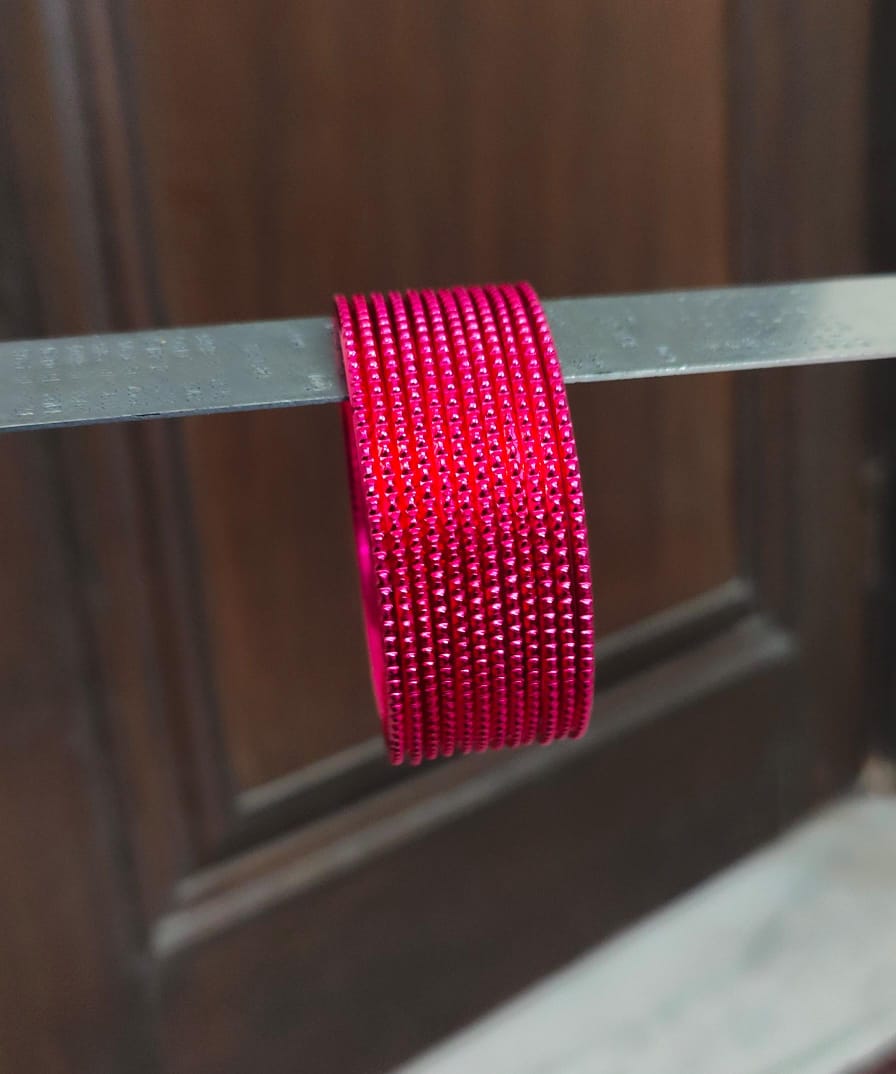 Glossy Metal Bangles (Set of 12)