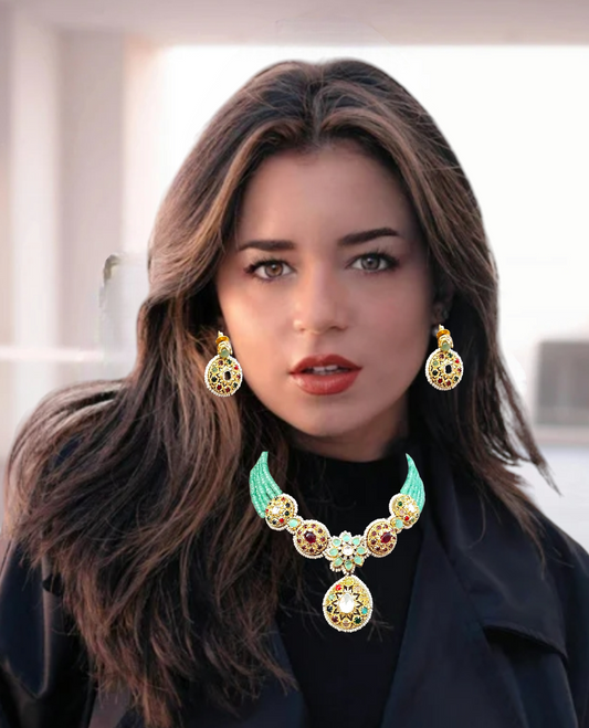 Sanjana Polki Kundan Necklace Set