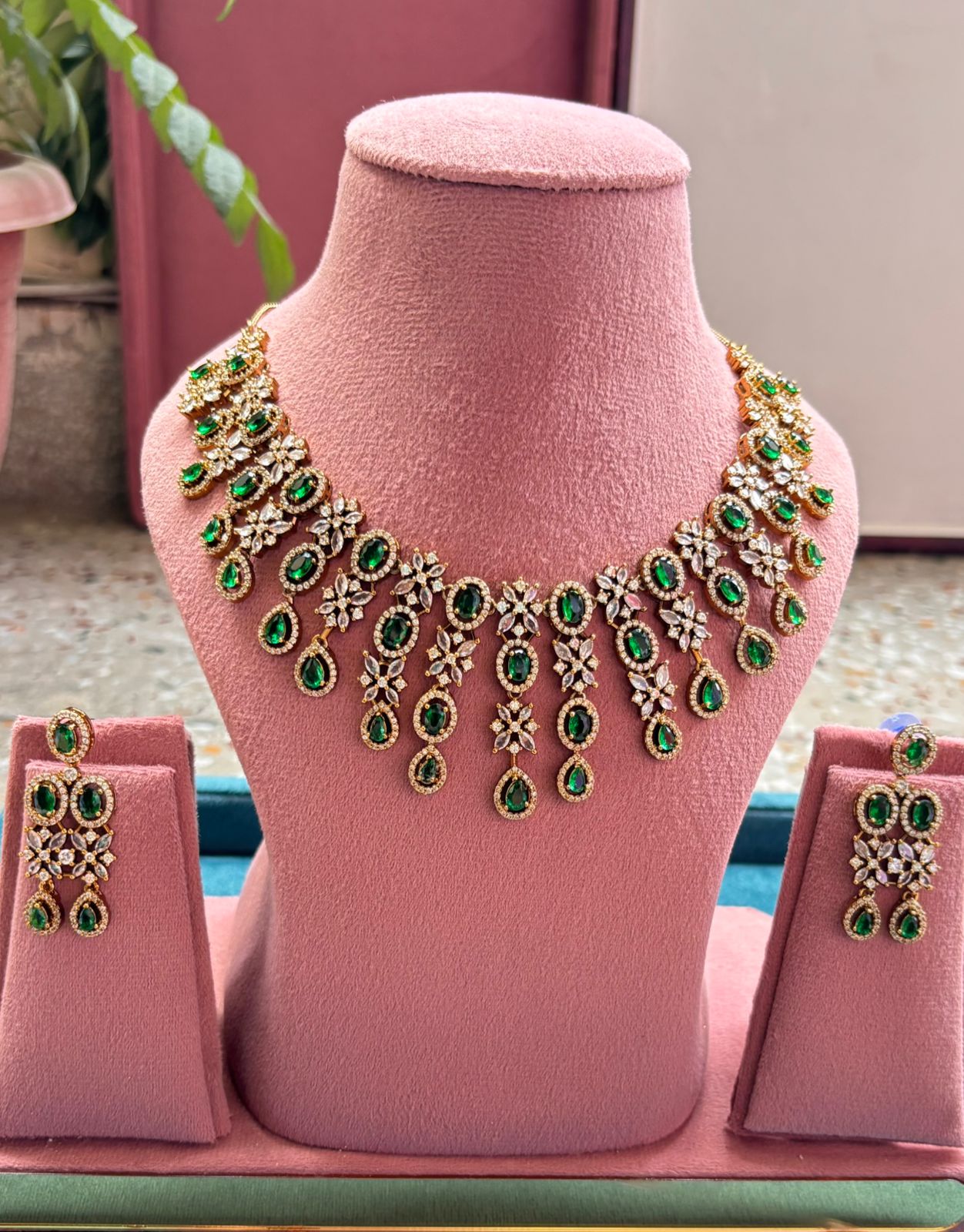 Liyana AD Necklace Set | AD Necklace with Earrings