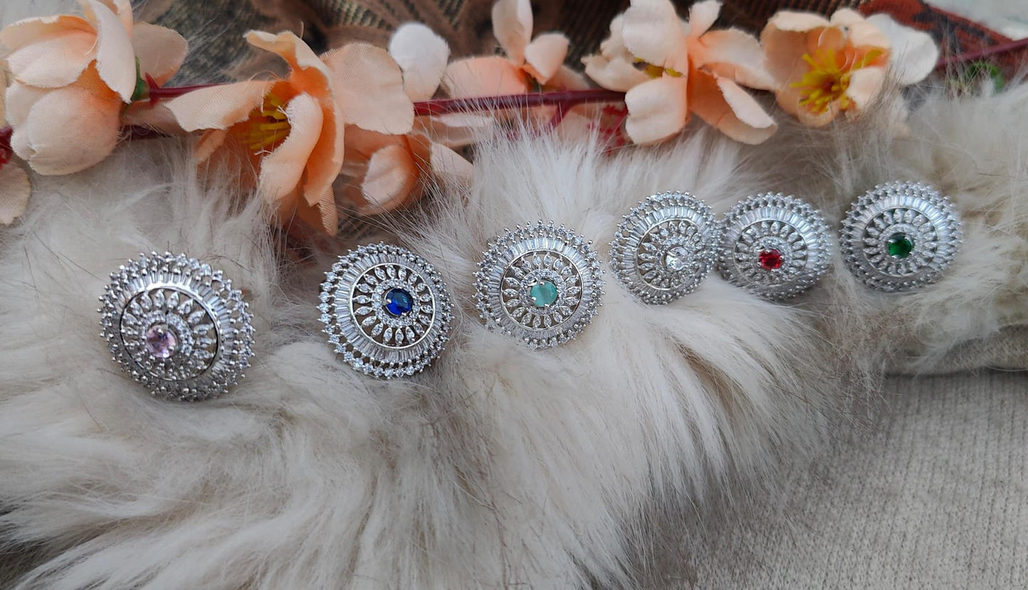 Ishani AD/CZ Finger Ring (Ruby)