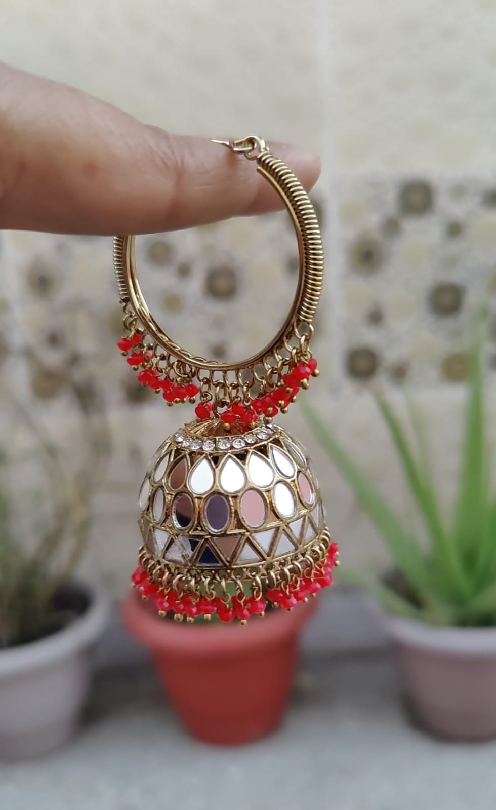 Ziya Mirror Bali Earrings