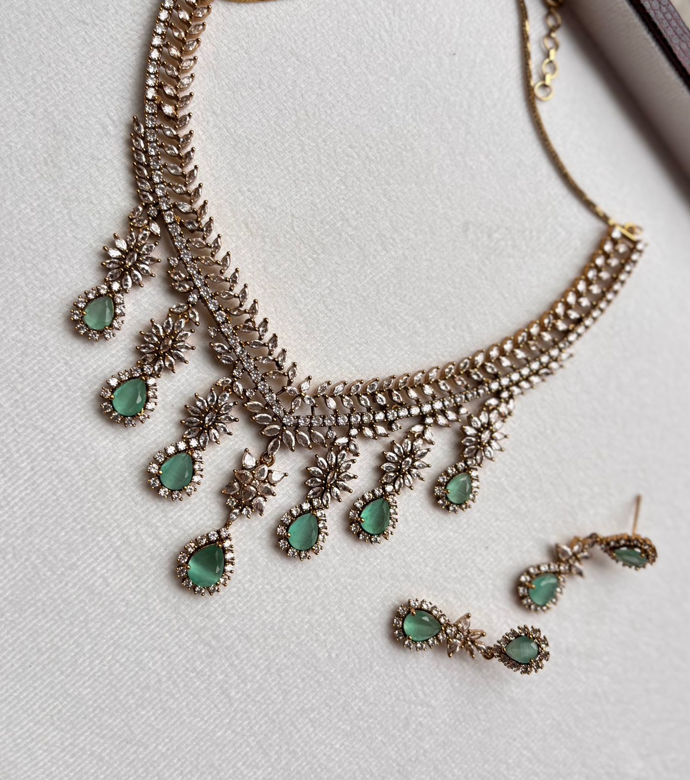 Hridya AD Necklace Set | AD Necklace with Earrings