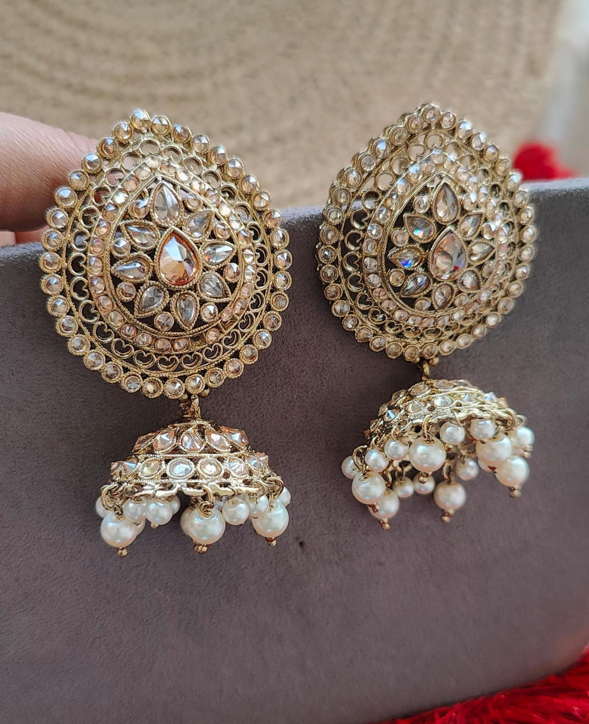 Anibha Big Polki Jhumkas
