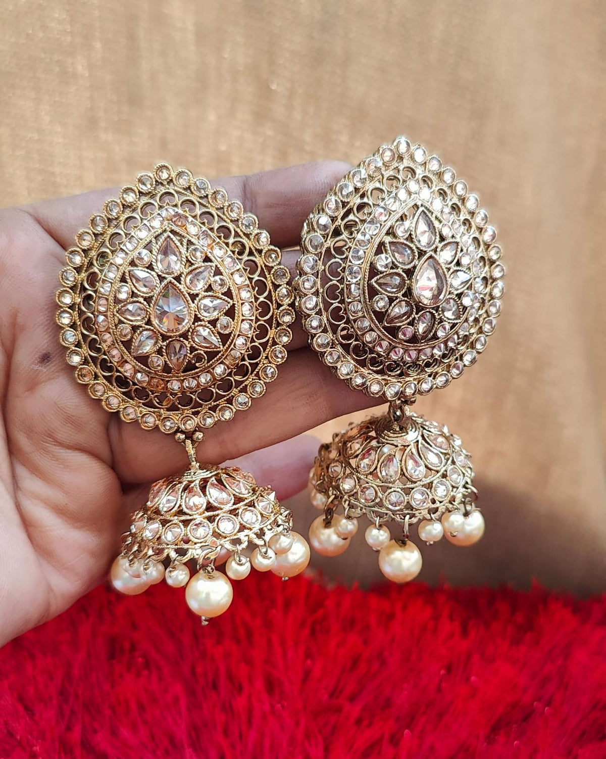 Anibha Big Polki Jhumkas