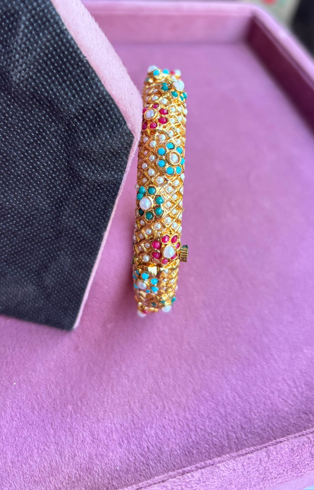 Multi Floral Jadau Bangles/Kadey