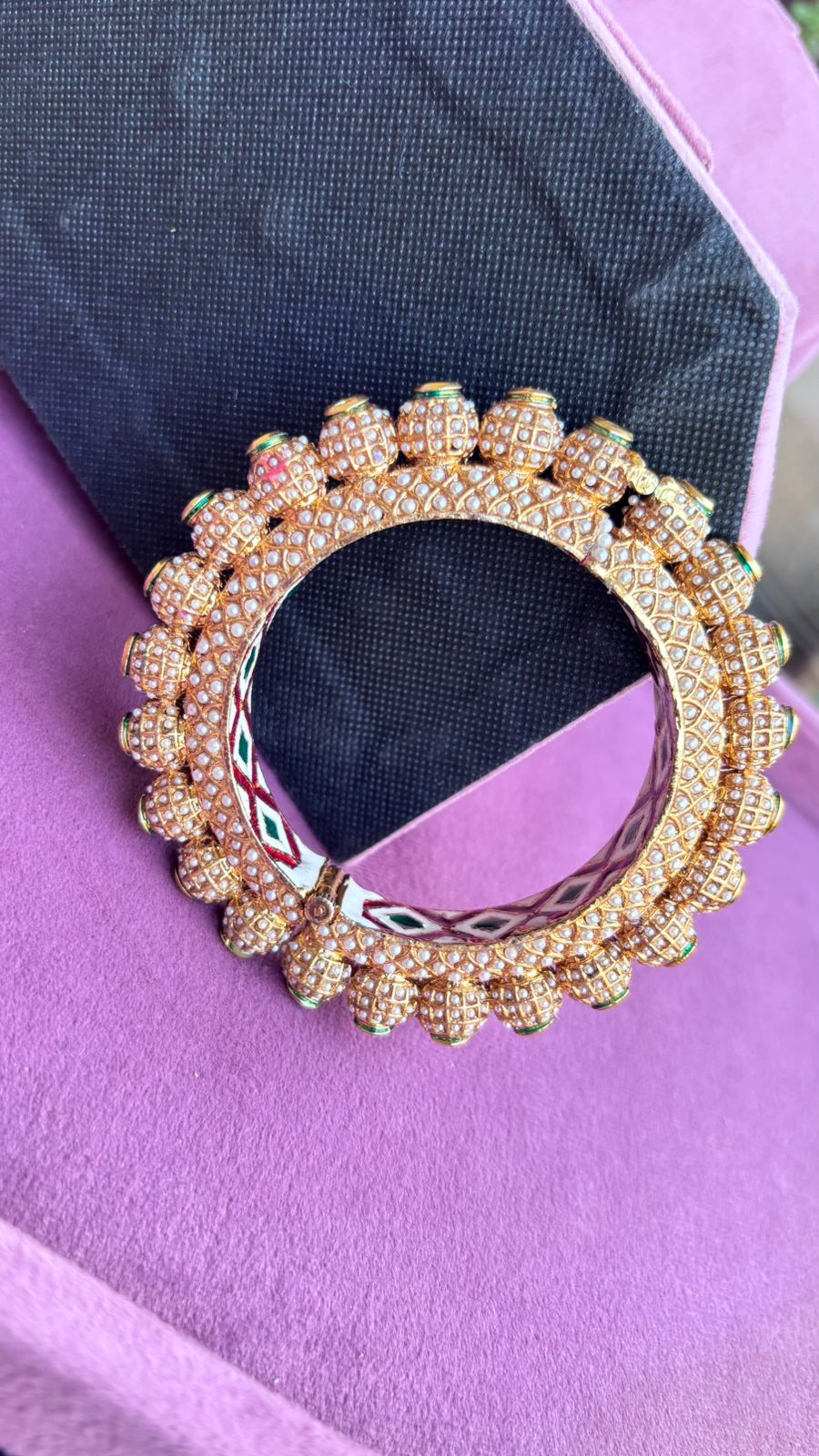 Kundan Jadau Pacheli Bangles/Kadey