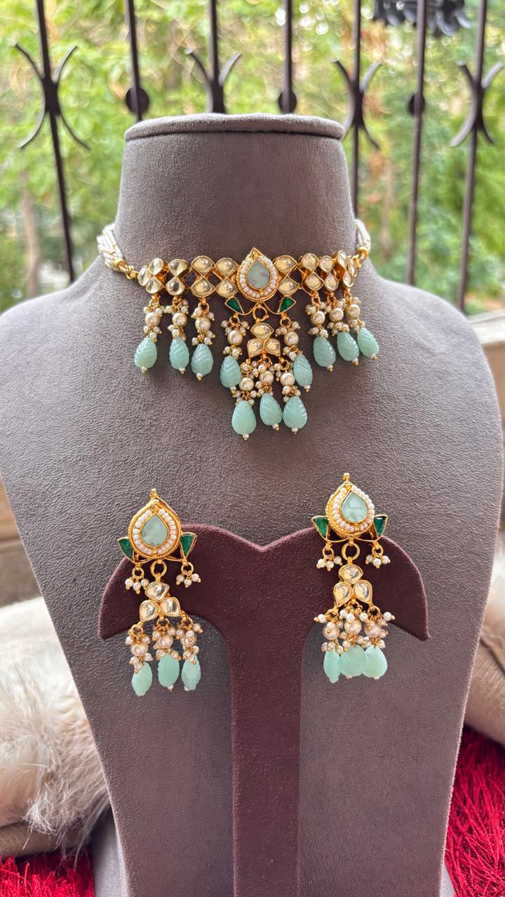 Pragya Pachi Kundan Choker (Mint)