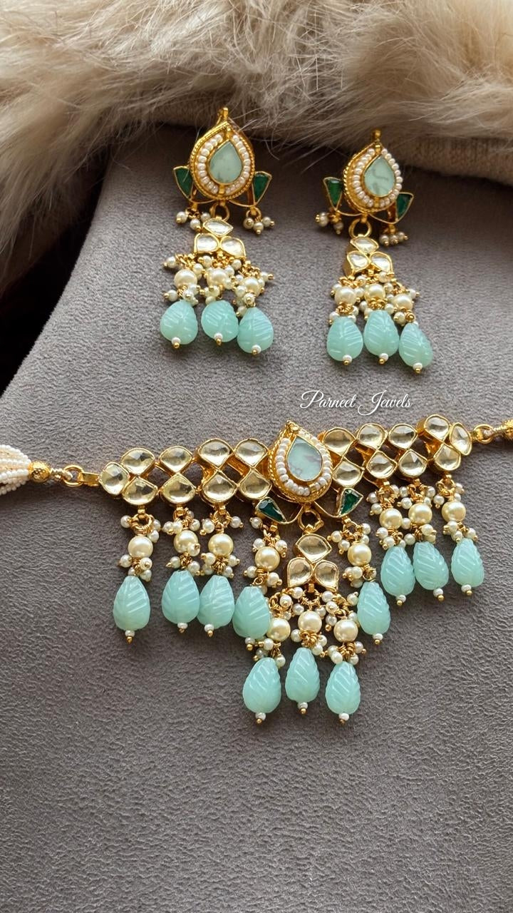 Pragya Pachi Kundan Choker (Mint)