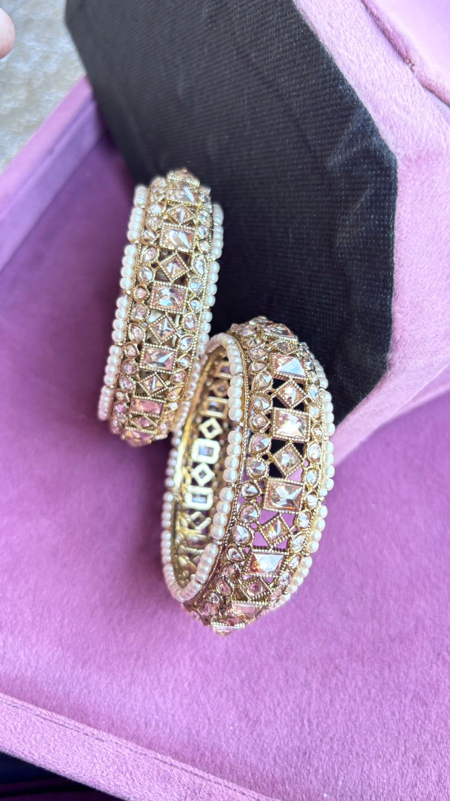 Kumud Broad Polki Bangles/Kadey