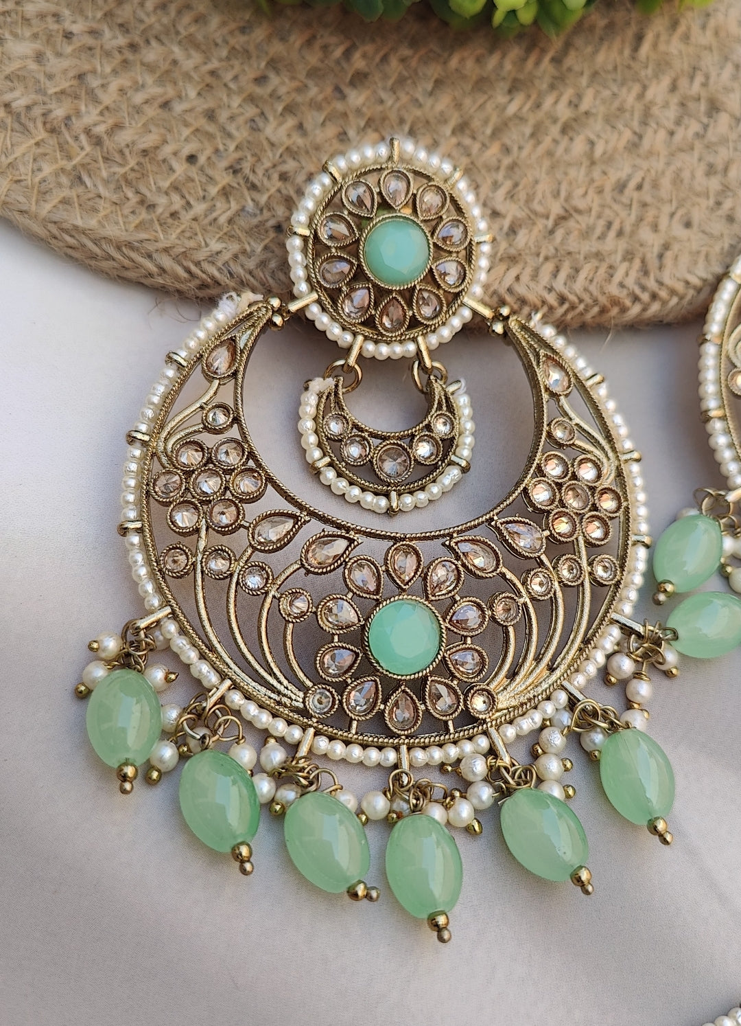 Divya Oversized Polki Earrings Tikka