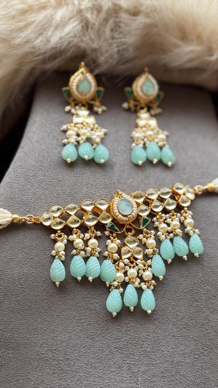 Pragya Pachi Kundan Choker (Mint)