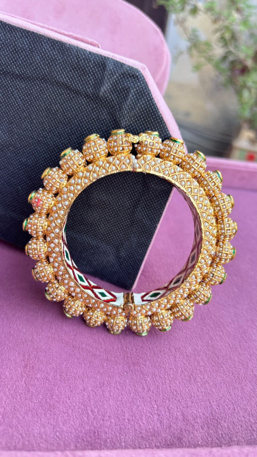 Kundan Jadau Pacheli Bangles/Kadey