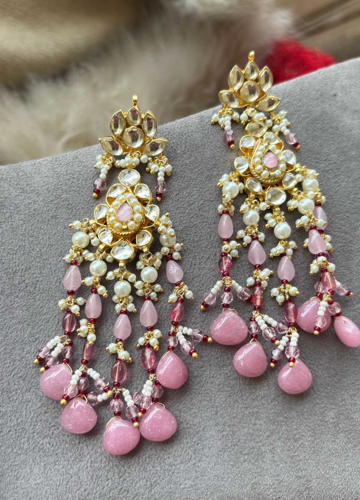 Tharsika Pachi Choker Set (Pink)