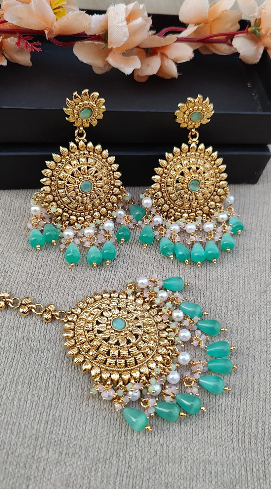 Jasmehar Gold Earrings Tikka