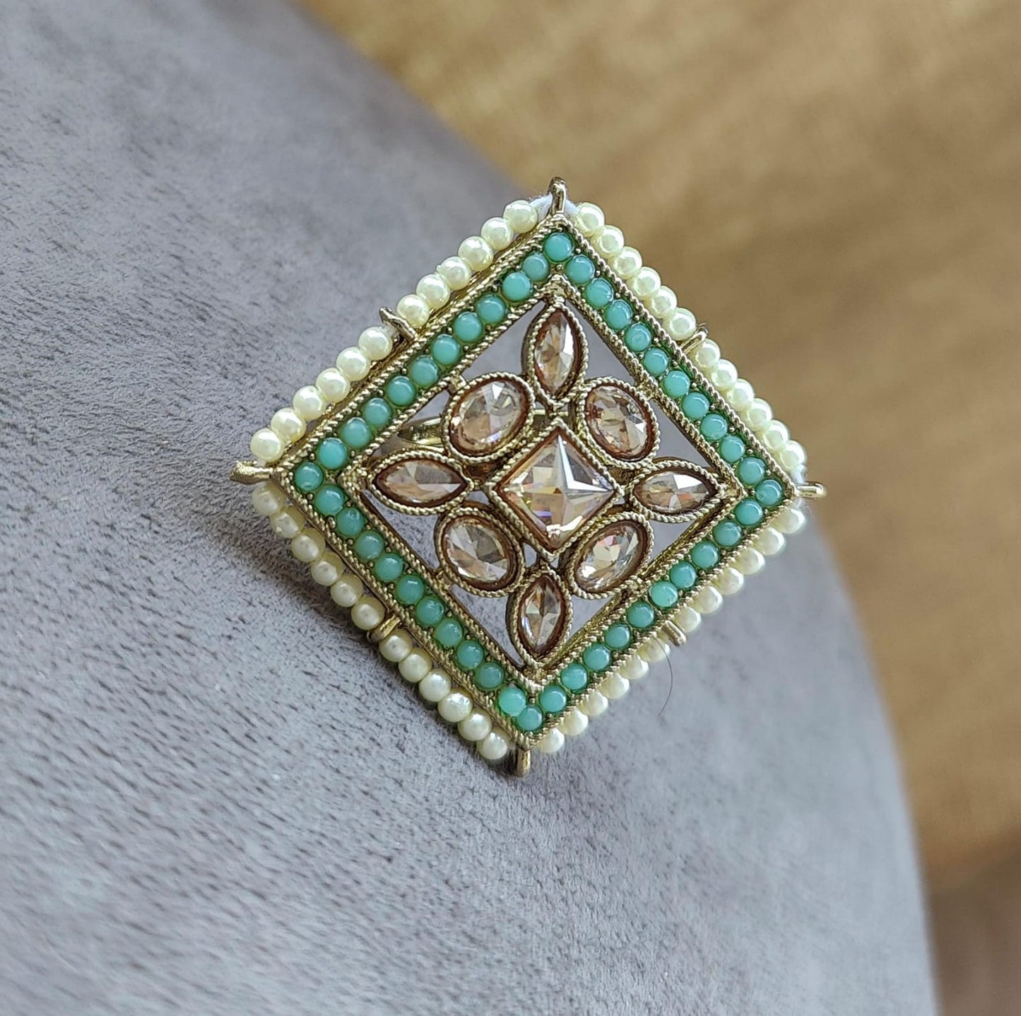 Anahita Polki Ring (Mint)