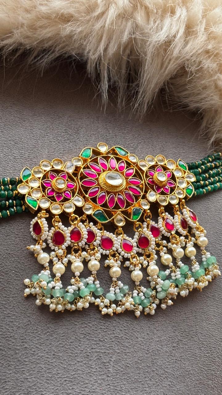 Deepali Pachi Kundan Choker Set (Multi)