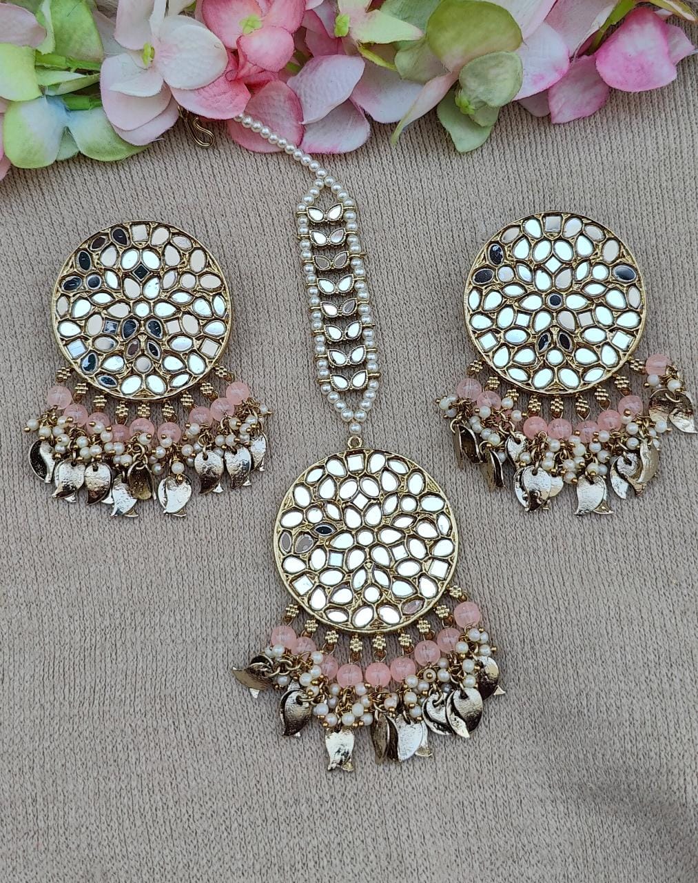 Urvasi mirror earrings tikka