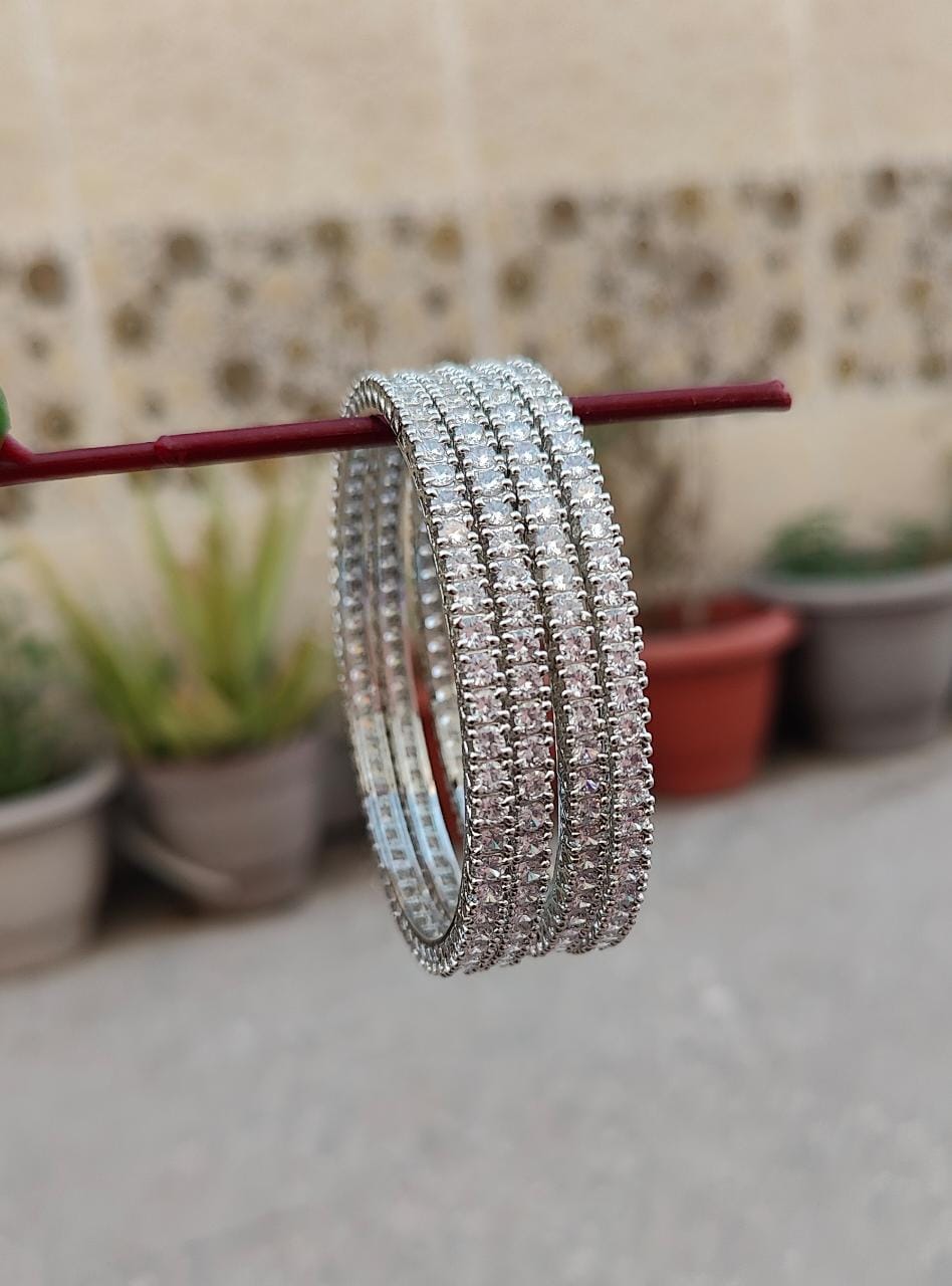 Samira AD Bangles | AD Bangles in Silver & Rose Gold Finish