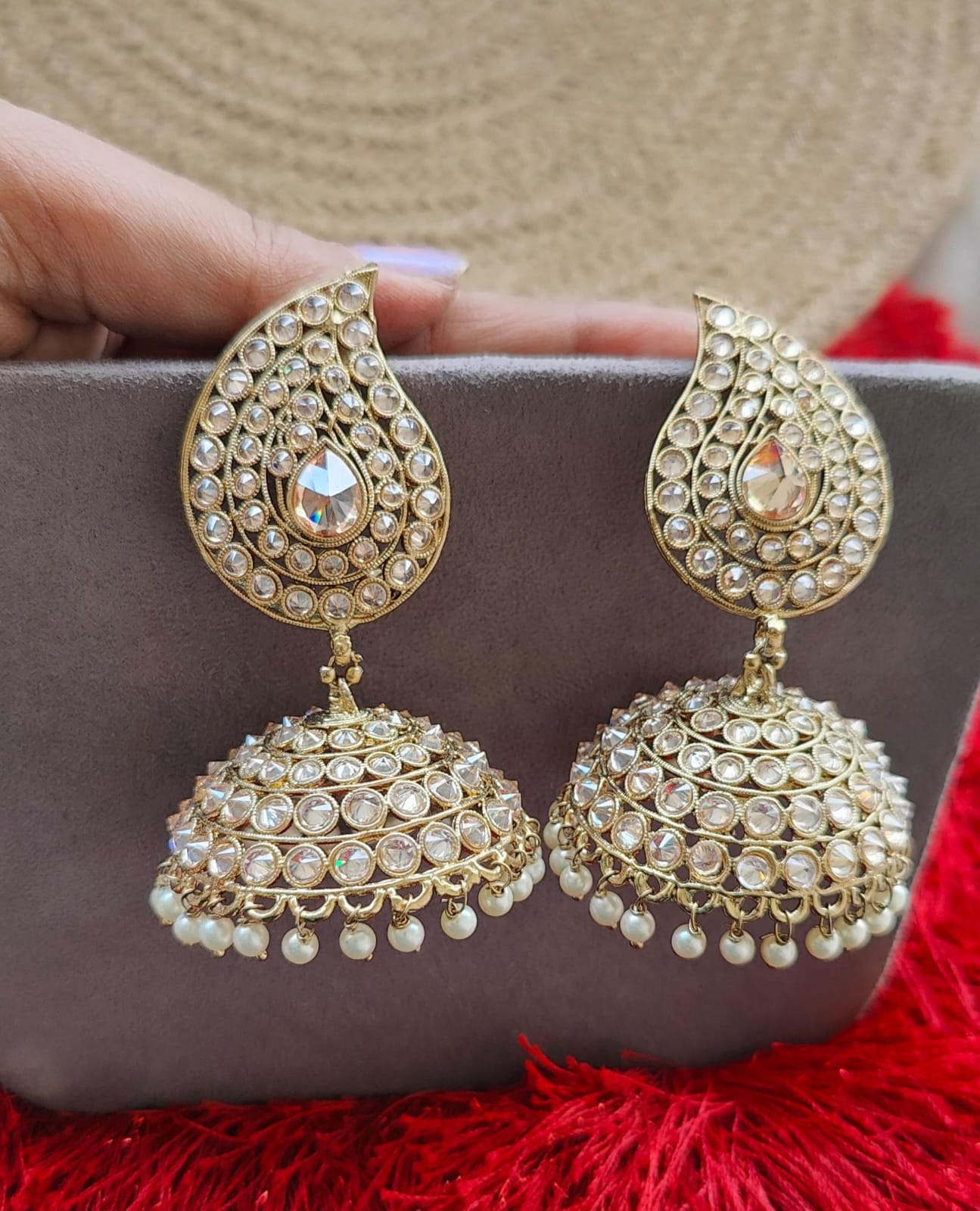 Samanvi Big Polki Jhumkas