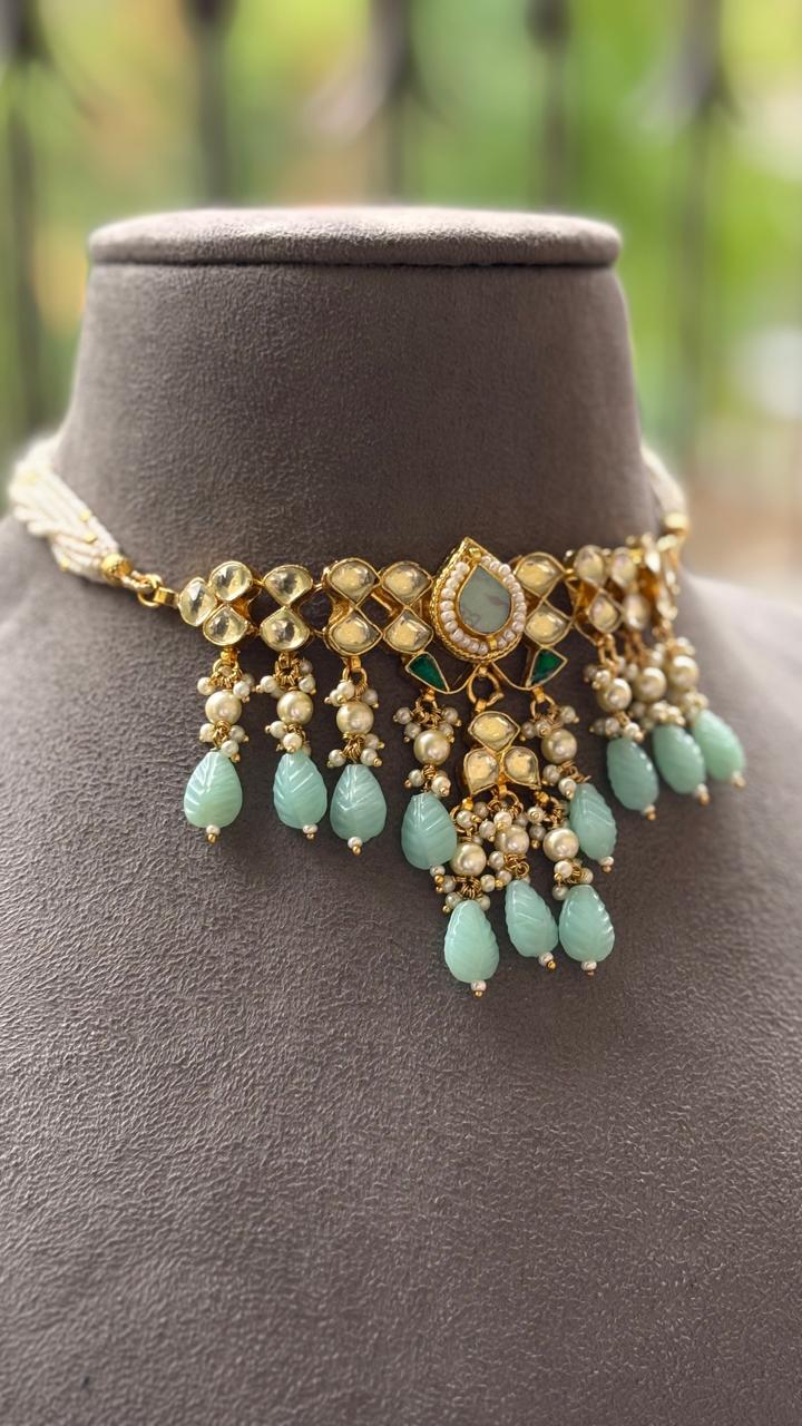 Pragya Pachi Kundan Choker (Mint)